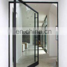 Modern Design Big Metal Entrance Door Glass Wrought Iron Entry Pivot Door thumbnail-5