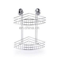 Bathroom Wall Mounted Storage Racks Bath Basket Wire Storage Rack Suction Cup Corner Shower Caddy thumbnail-5