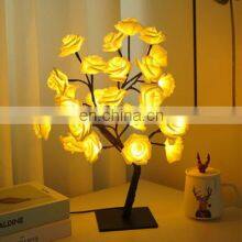 Rose Flower Tree LED Table Lights USB/Battery Parties Christmas Wedding Gifts LED Rose Flower Table Lamps thumbnail-4