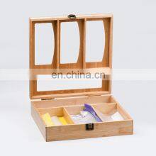 Premium Multi-function Bamboo 5 pc Wall Mount Plastic Food Ziplock Bag Storage Organizer Box for Drawer Home Kitchen Tabletop thumbnail-1