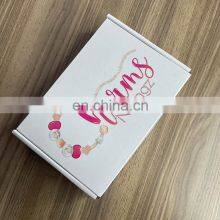 Custom Logo Small White Jewelry Necklace Earrings Gift Cardboard Carton Paper Box Corrugated Mailer Packaging Box thumbnail-1