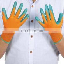 Labor Protective Non Slip Coating Red Nylon Knit Latex Coated Construction Mechanical Industrial Safety Work Gloves thumbnail-4