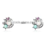 Cubic Zircon opal cluster 316L surgical steel nipple piercing rings Body Jewelry