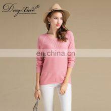 Cozy Crew Neck Woman Sweaters Long Sleeve Knitted 100% Cashmere Pullover Sweater thumbnail-5