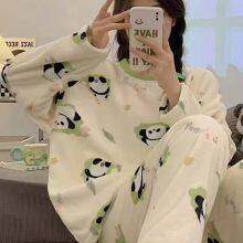 Hot Selling  Womens Fuzzy Fleece Pajama Sets Long Sleeve Jogger Sets Comfy Sleepwear Loungewear