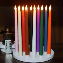 Custom Logo Available: 11 Inch Flameless Taper Candles. Plastic LED Flickering for Party/Hotel/Halloween Decoration - Wholesale