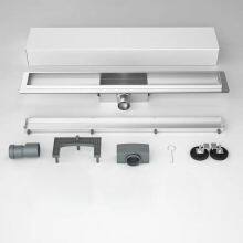 High Quality Reversible Cover Tile Insert Grate Invisible Rectangular Stainless Steel Linear Shower Drain With Modern Design thumbnail-5