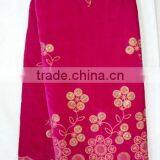 J233-1 High Quality Fushia Color 100% Dubai Velvet Fabric With Sequins for African Party thumbnail-1