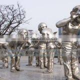 Stainless Steel Sculpture Loughing Man for Commercial Plaza thumbnail-3