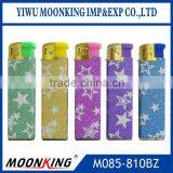 Latest Diamond Ignition Gold Head Windproof Electronic Cigarette Custom Sticker Lighter thumbnail-1