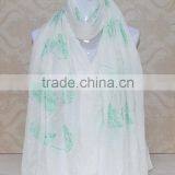 New Style Sequin Leaf Pattern Cotton Fashion Woman Embroidered Shawls thumbnail-5