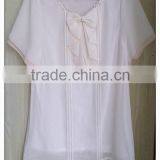 Bow Chiffon T-shirt Short Sleeve Girl's Sweet T-shirt thumbnail-1