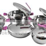 12Pcs High Quality Stainless Steel Cookware Set,colorful Kitchenware Sets With Induction Bottom