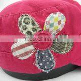 Ladies Applique Floral Military Cap thumbnail-3