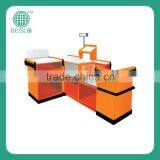 Fashion Design Checkout Counter/ Cashier Desk/checkout Counter for Supermarket Checkout Counter With Conveyor Belt