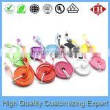 Colored Flat Noodle Micro Usb Charging Cable for Mobile Phone 1M 2M 3M thumbnail-5