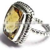 925 sterling silver citrine Classic handmade gemstone ring