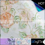 Polyester Crystal Organza Floral Printed Fabric