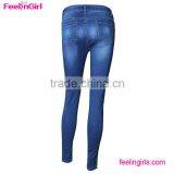 Accept OEM Girls Ripped Denim Latest Design Jeans Pants thumbnail-4