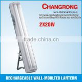 rechargeable 2X20W fluorescent wall-mounted lantern