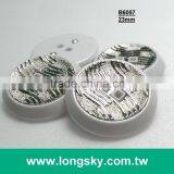 (#B6057) Two Holes Gold Plating White Rim Two Parts Assembled White Garment Plastic Button thumbnail-2