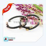 Trendy Style Fashion Leather Permanent Bracelet Stainless Steel Jewelry thumbnail-5