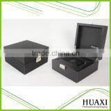 Custom Wholesale Black Leather Wooden Pocket Watch Gift Box