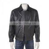 Natural Mens Leather Bomber Jacket , Genuine Leather Bomber Jackets , Black Wholesale Bomber Faux Leather Jacket thumbnail-3