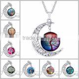 Silver Plated Color Girl Glass Cabochon Necklace thumbnail-5
