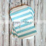 Baby Blue Horizontal Striped Middy Bitty Bags Goodies Bag for Wedding thumbnail-1