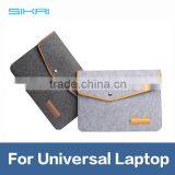 3 Size 4 Style Option Leather Edge Double Layer Natural Wool Felt Laptop Bag for MacBook Universal Tablet Laptop Sleeve Bag thumbnail-6
