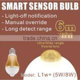 Ultra Large Detection Range LED Motion Sensor Light Bulb for Stairs With Light-off Notification & Manual Override(Model L1w+) thumbnail-1