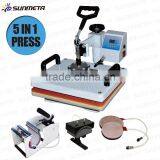 Cheap Factory 5 In 1 Flabed T-shirt Heat Press Machine