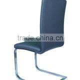 Leather Dining Chairs, Black-Bonded, Silver Metal Finish, Set of 4 thumbnail-2