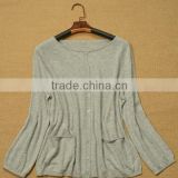 BGA15040 Round neck long sleeve cashmere sweater hand making designs
