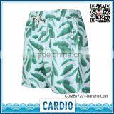 100% Polyester Banana Leaf Print Mens Beach Sport Surfing Shorts thumbnail-1