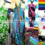 VINTAGE HIPPY BOHO TIE DYE COLOR BLOCK floral hawaii BEACH thai style sarong cheap $4