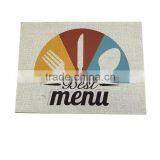 Small Order Accept Digital Printed Linen Fabric Custom Table Mat thumbnail-4