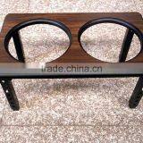 Factory Wholesale Stainless Steel Dog Bowl Dog Feeder Wood Dog Bowl Stand thumbnail-2