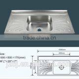 Export Iraq Hot Style JZ-825 100x50 Stainless Steel Sink thumbnail-5