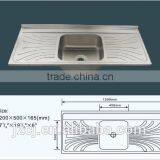 Export Iraq Hot Style JZ-825 100x50 Stainless Steel Sink thumbnail-3