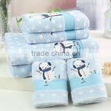 High Quality Cotton Towel Bath Set With Snowman Pattern thumbnail-1