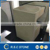 Beige Marble Pedestal Sink Pedestal Basin thumbnail-1