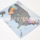 Personalized Scratch-off Us Map the United States of America A4 Size Poster Travel Silver Layer thumbnail-4