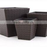 Indoor/Outdoor Beaufiful Square Rattan Wicker Planter Box (Set of 3) thumbnail-1