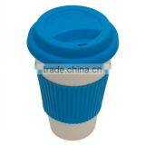14OZ Bamboo Fiber Mug Cup With Silicone Lid thumbnail-4