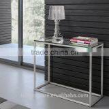 Console Table in Stainless Steel Base and Tempered Glass Top thumbnail-4