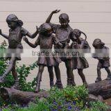 Outdoor Garden Decoration Bronze Statues Life Size Kids BSLSK-102 thumbnail-3