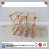 Cheap Wooden Wine Rack 9 Bottles Shelf Solid Wood Storage Bar Accessories Wine Holder Rack thumbnail-1