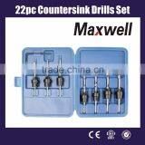 22pc Countersink Drills Set